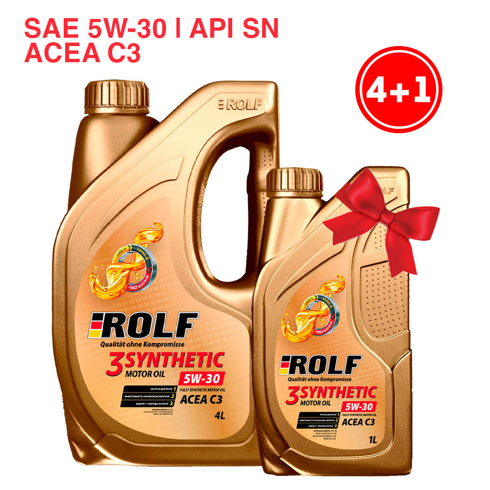 ROLF 3-synthetic SAE 5W-30 API SN ACEA C3 Акция 4+1 пластик