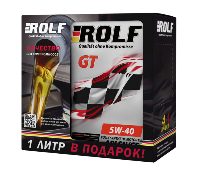 ROLF GT SAE 5W-40 API SN/CF ACEA A3/B4 Акция 4л + 1л металл